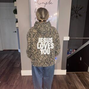Snakeskin Print Hoodie with Message